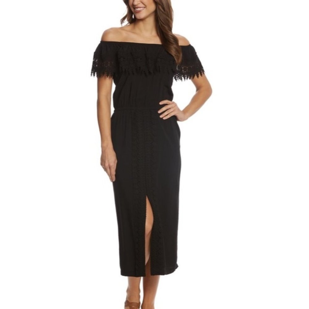 La Blanca Costa Brava Off Shoulder Midi Dress M